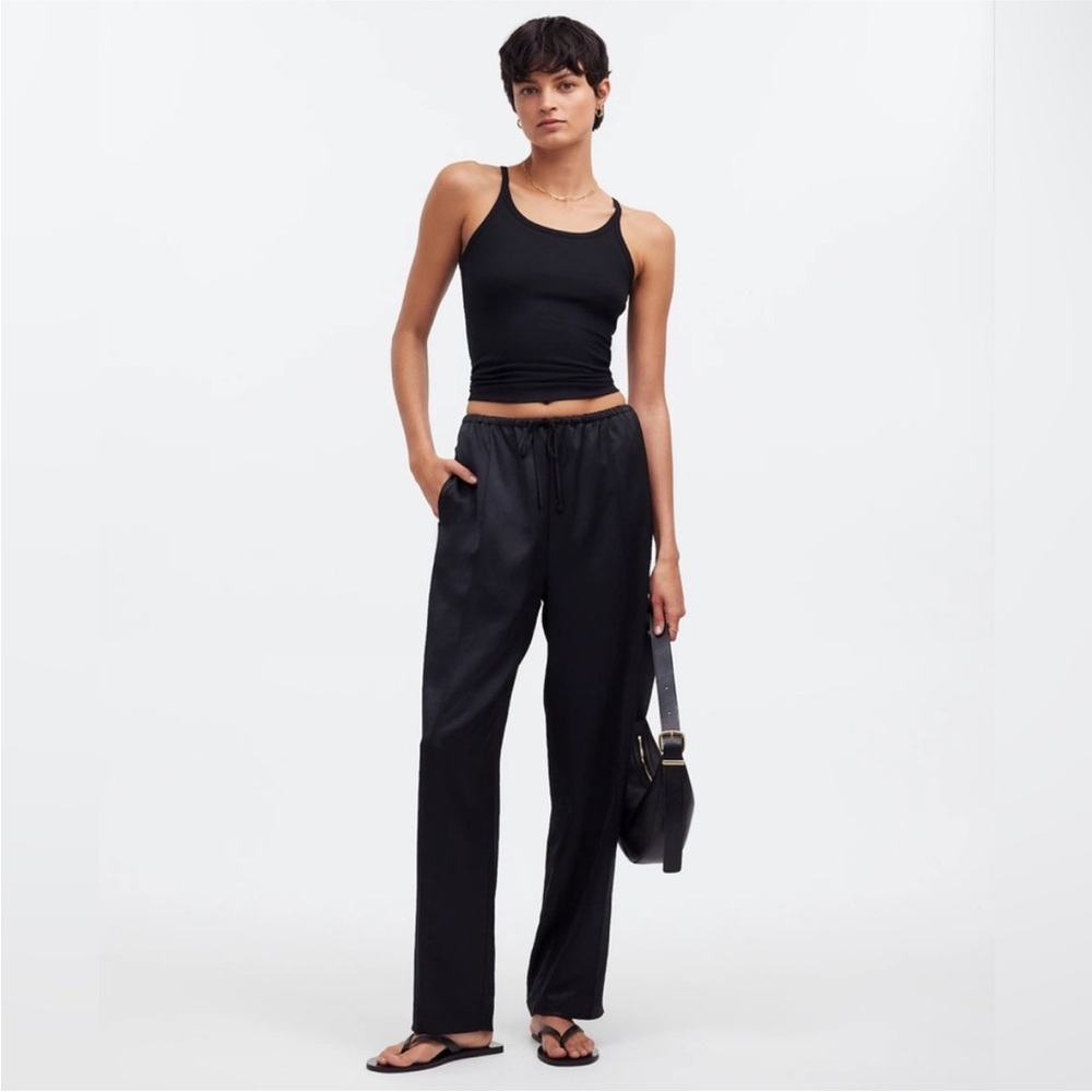 Madewell Pintuck Satin Pants - xs - worn little